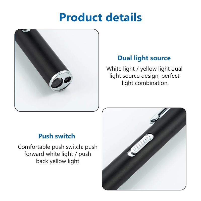 Senter Led Mini Bentuk Pulpen Bahan Stainless Steel Untuk Rumah Tangga / Outdoor