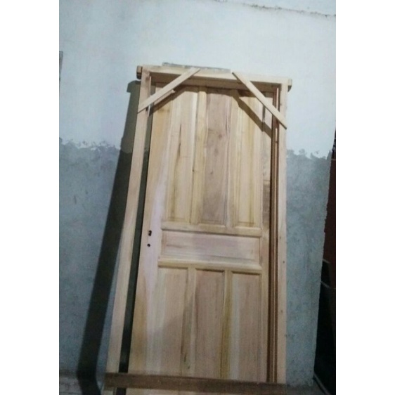 Jual kusen + daun pintu kayu mahoni | Shopee Indonesia