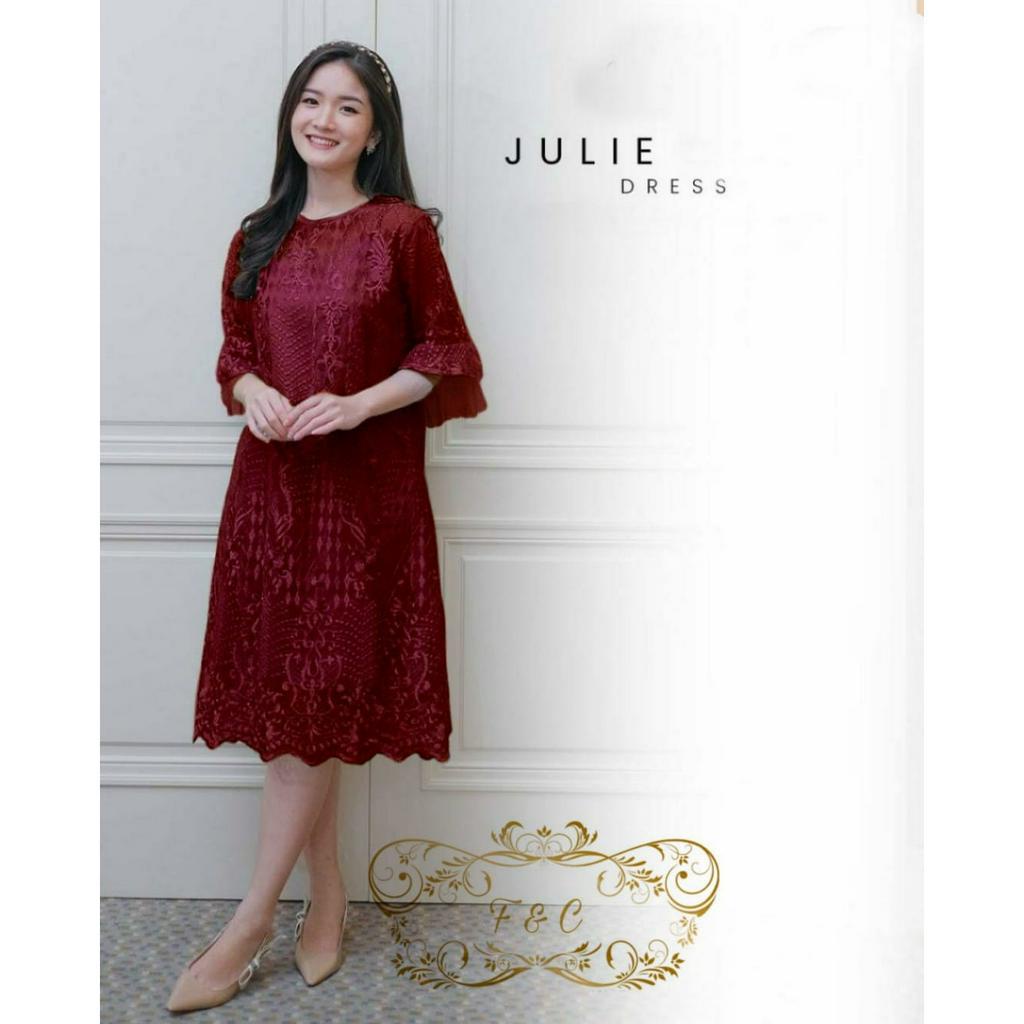 Feodora fashion / dress julie premium / dress wanita / pakaian wanita / gaun pesta (GOOD QUALITY)