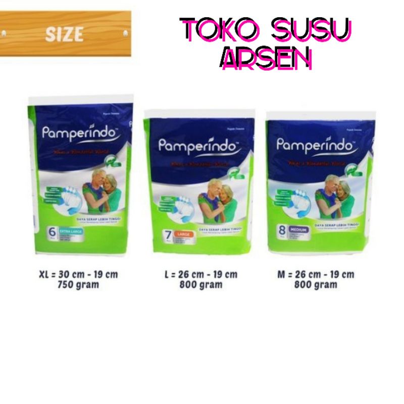 Pamperindo Popok Dewasa Tipe Perekat  M8/L7/ XL6