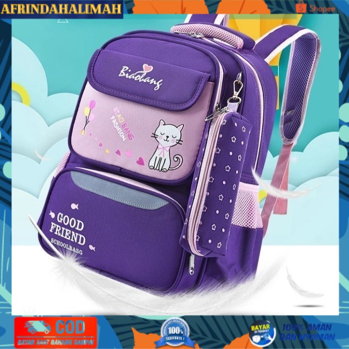 

[TERBARU] Tas Anak Tas Wanita Tas Sekolah PAUD TK SD set 2in1 - Ungu