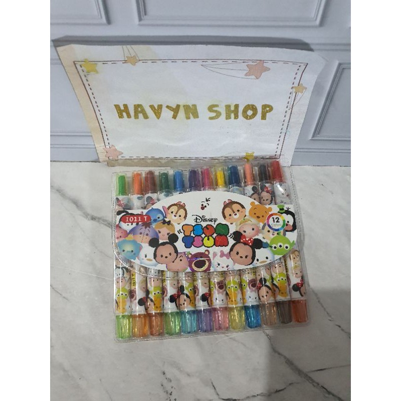 crayon putar/rolling crayon/oil pastel/Krayon putar PENDEK-Tsum-Tsum