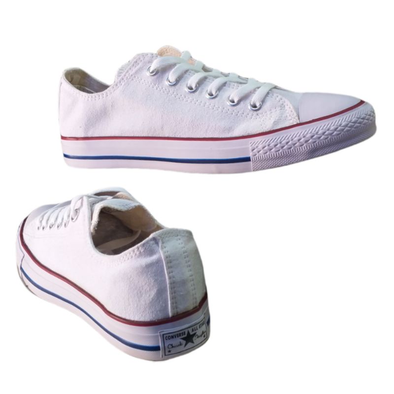 Sepatu Coverse All Star Putih / White List Merah - Premium Grade Ori