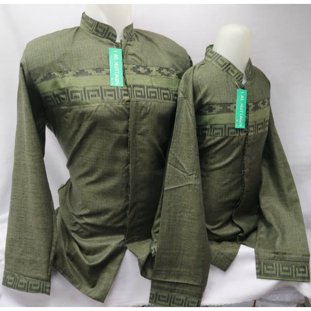 Gratis Ongkir Baju Muslim Pria Baju Koko Jas Koko Jasko Hijau Couple Ayah Anak Bapak Lengan Panjang