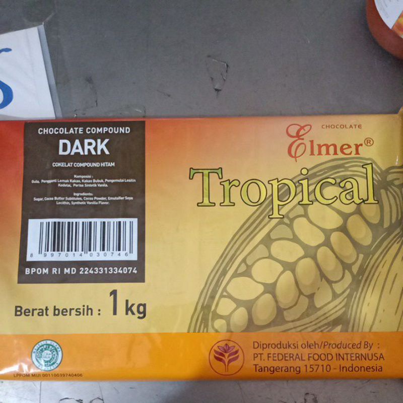 

ELMER TROPICAL DARK 1KG, COKLAT BLOK DARK UNTUK ANEKA MAKANAN DAN CAMPURAN MINUMAN