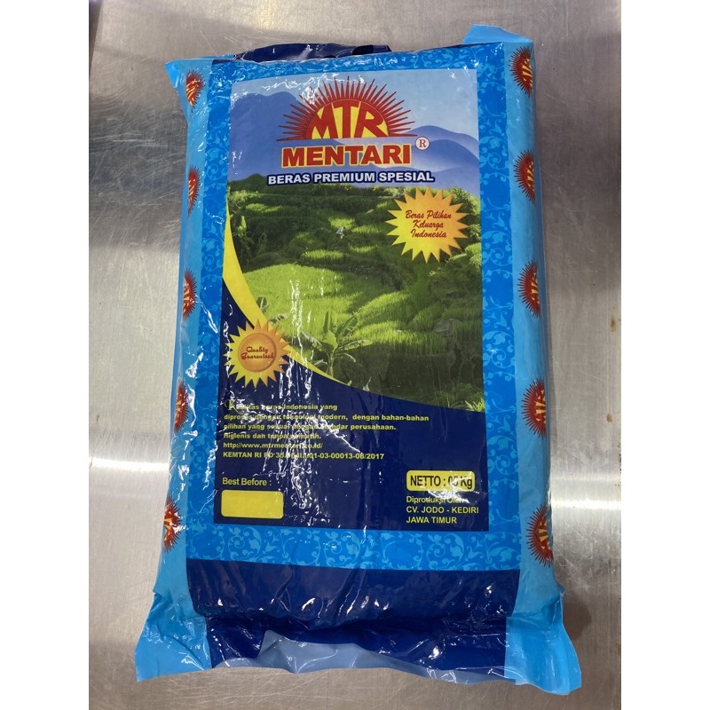 

Beras Mentari Biru 5kg KHUSUS GOSEND GRAB SAJA