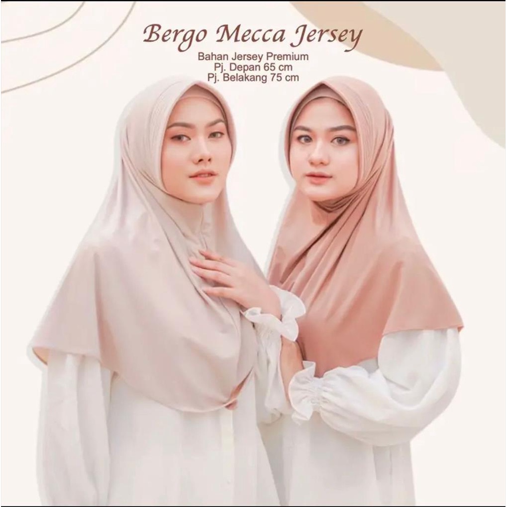 HIJAB JILBAB KERUDUNG BERGO INSTAN MECCA JERSEY