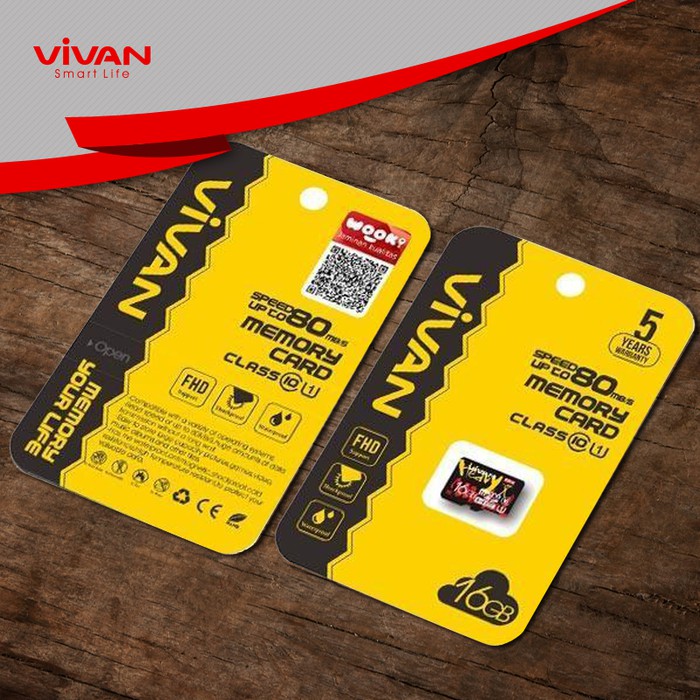 Micro SD VIVAN V16U10 16GB  TF Card Memory Card Class 10 Black + Red - Garansi Resmi vivan