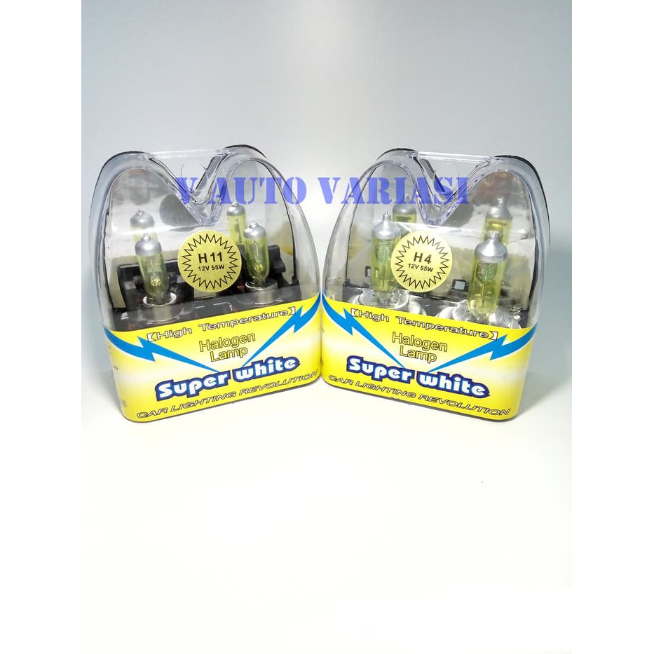 Terlaris Halogen H4 H11 Kuning Yellow JDM SuperWhite H4 H11 bohlam