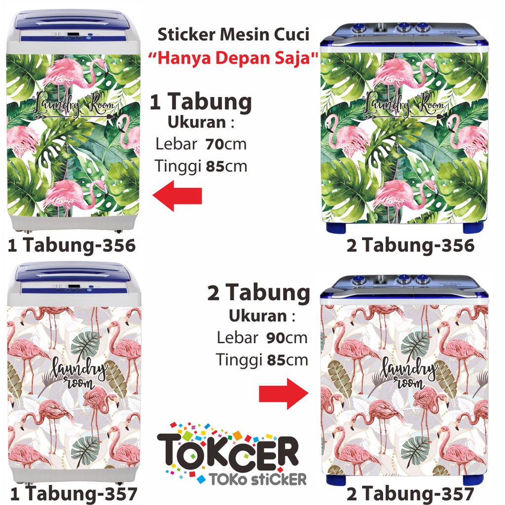 Stiker Mesin Cuci 1 dan 2 Tabung FLAMINGO