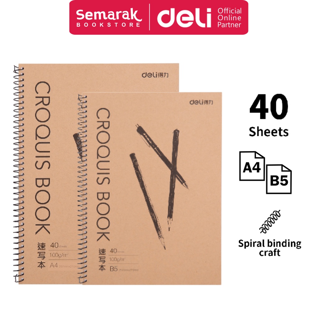 Jual Deli 7696 7697 Croquis Sketch Book Buku Sketsa Gambar Hard Cover