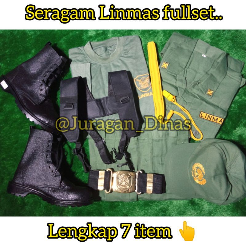 BAJU HANSIP SERAGAM LINMAS SETELAN FULLSET LENGKAP 7 ITEM SBB