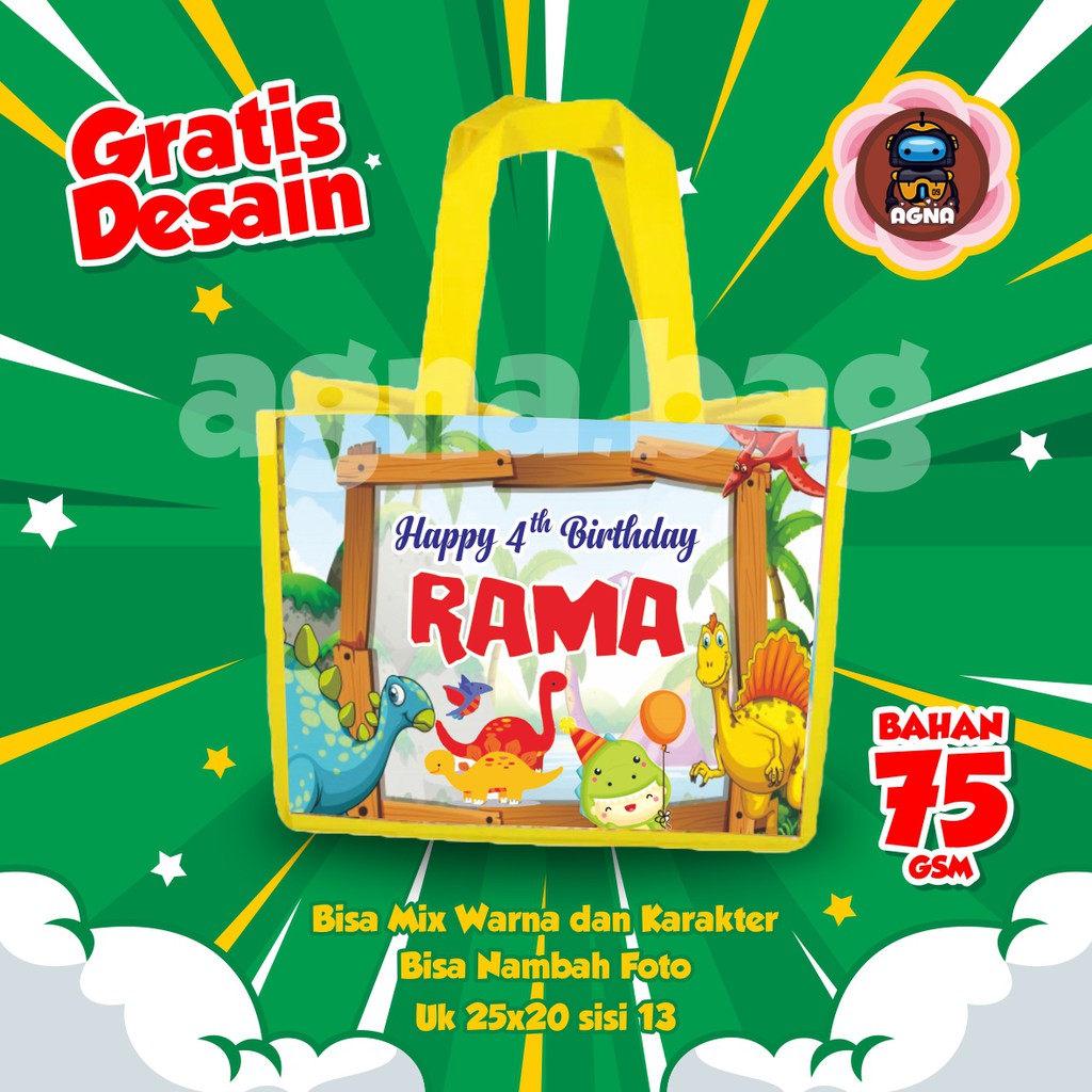 

Tas Ultah / Tas Ulang tahun Anak / Goodie Bag dino 2
