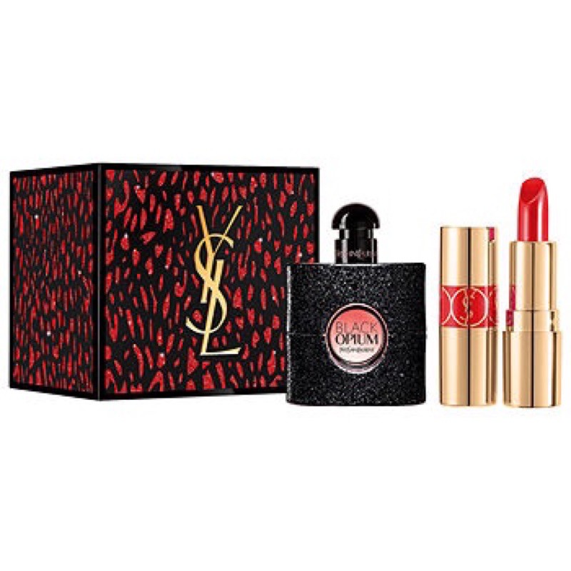YSL BLACK OPIUM + LIPSTICK TRAVEL BOX SET