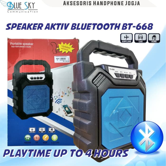 SPEAKER AKTIF BLUETOOTH BT-668 LED LIGHT PORTABLE TF CARD