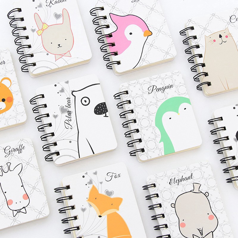 Pola Hewan Lucu Mini Saku Portabel Diary Spiral Notebook Sekolah