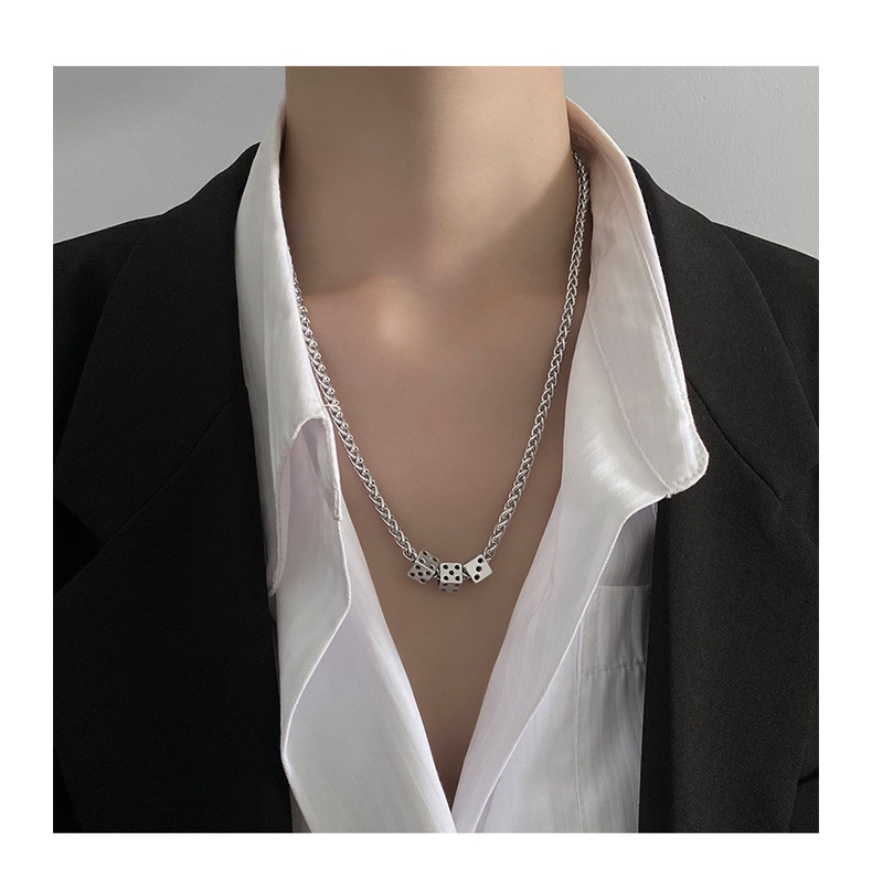 Chain Dice Necklace Accessories Trendy Hip Hop Jump Di Clavicle Chain