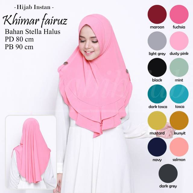 Hijab Khimar Fairuz Instan