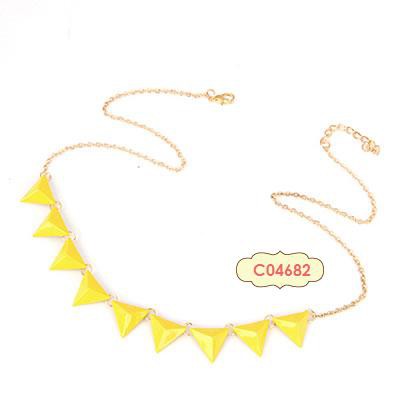 LRC Kalung Korean fashion candy color triangle shape pendant charm necklace