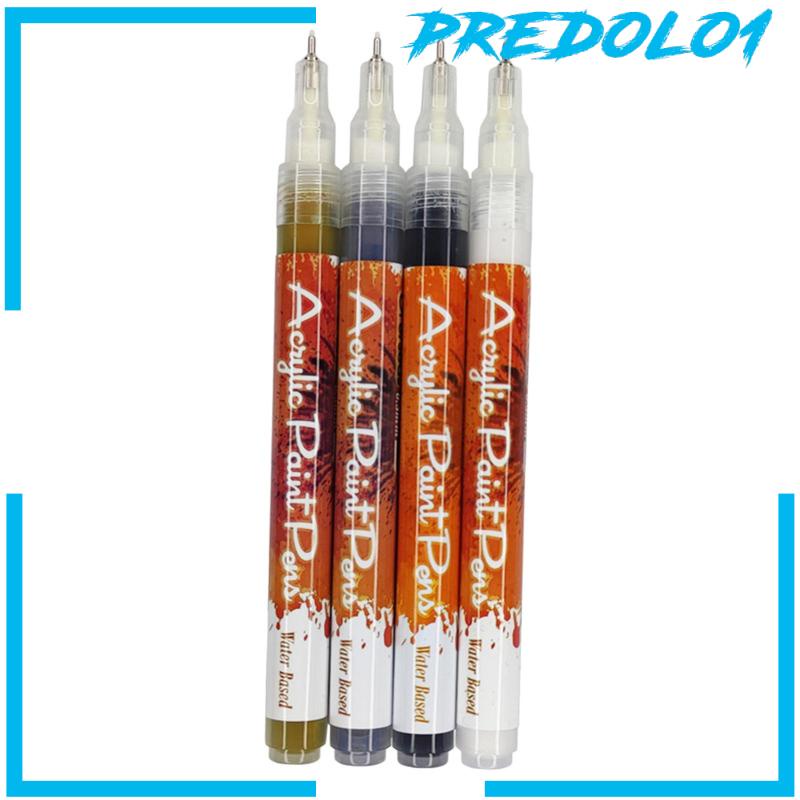 (Predolo1) Spidol Akrilik 0.5mm 4 Warna Untuk Menulis / Scrapbook