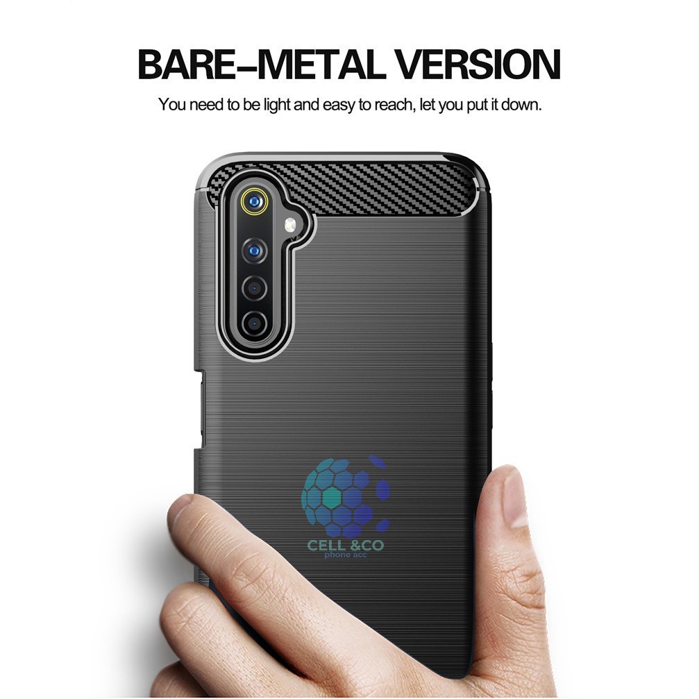 CASE CARBON REALME 6 PRO casing hp silikon softcase case premium carbon cover