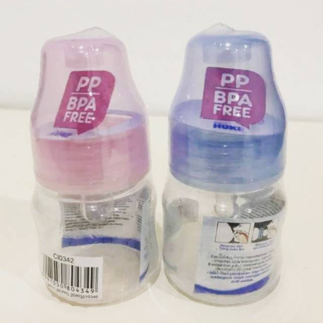 Botol bayi baby Huki PP shaped 60ml bpa free dot gepeng #342