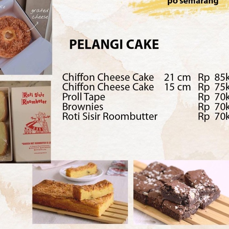 

pelangi cake chiffon cheese cake 21 cm