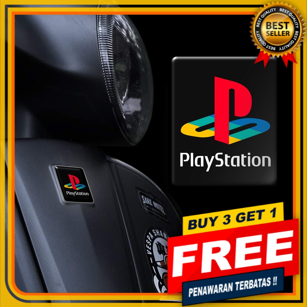 [BISA COD] EMBLEM DASI VESPA LOGO PLAYSTATION CLASSIC  STIKER VESPA GTS VESPA SPRINT