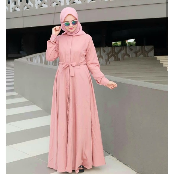 GAMIS SYAKIRA SHAKIRA BALOTELI KANCING PLAT POLOS KOMBINASI DRESS SYARI GAMIS MODERN REMAJA SHABBY I