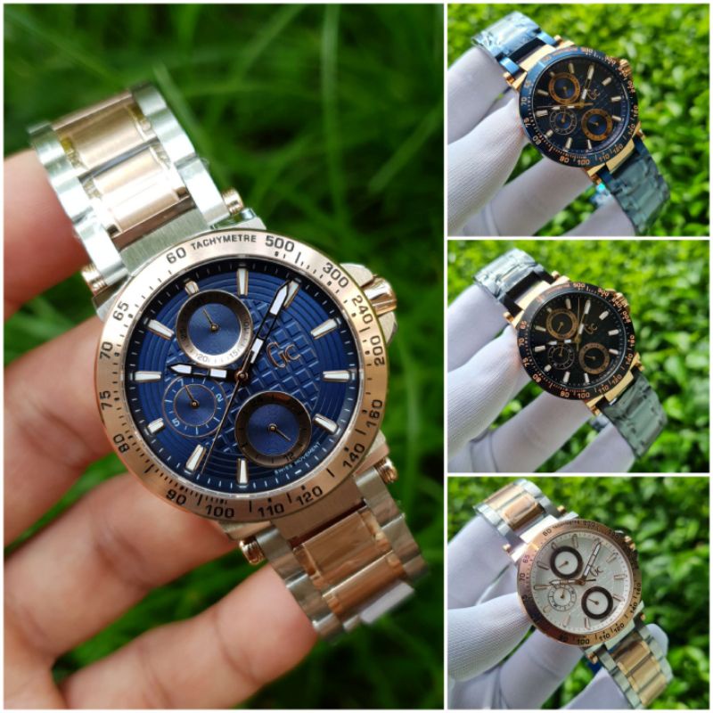 Jam tangan Couple GC Guess Collection Y37003G7 Y36002G6 Combi, mesin Miyota Japan with box kayu