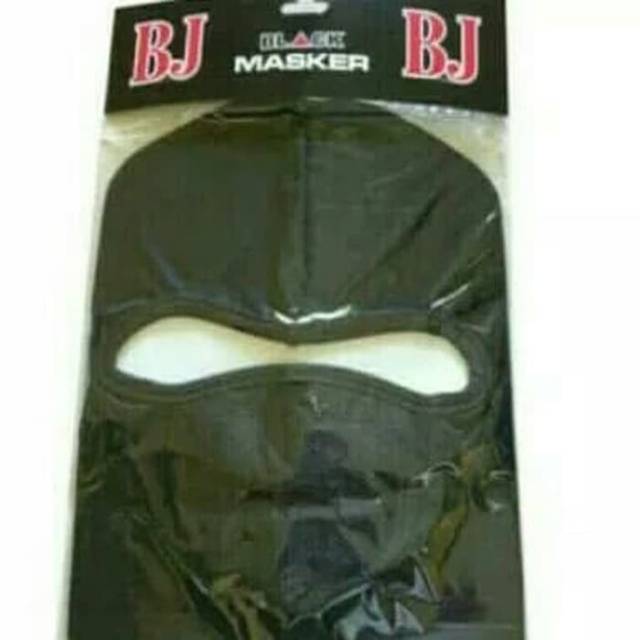 Masker ninja hitam polos BJ maker full hitam ninja bahan jersey