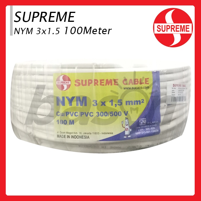 Supreme NYM 3x1.5 @ 100 meter - Kabel Listrik