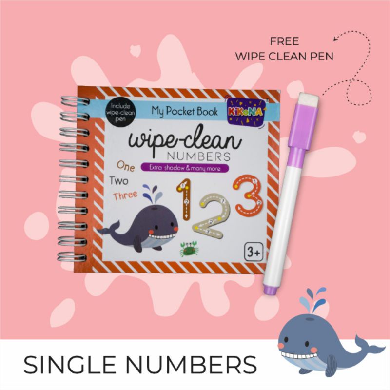 

My Pocket Book Wipe Clean - NUMBERS (incl. wipe-clean pen) Activity book / Buku saku anak - KIKONA Books