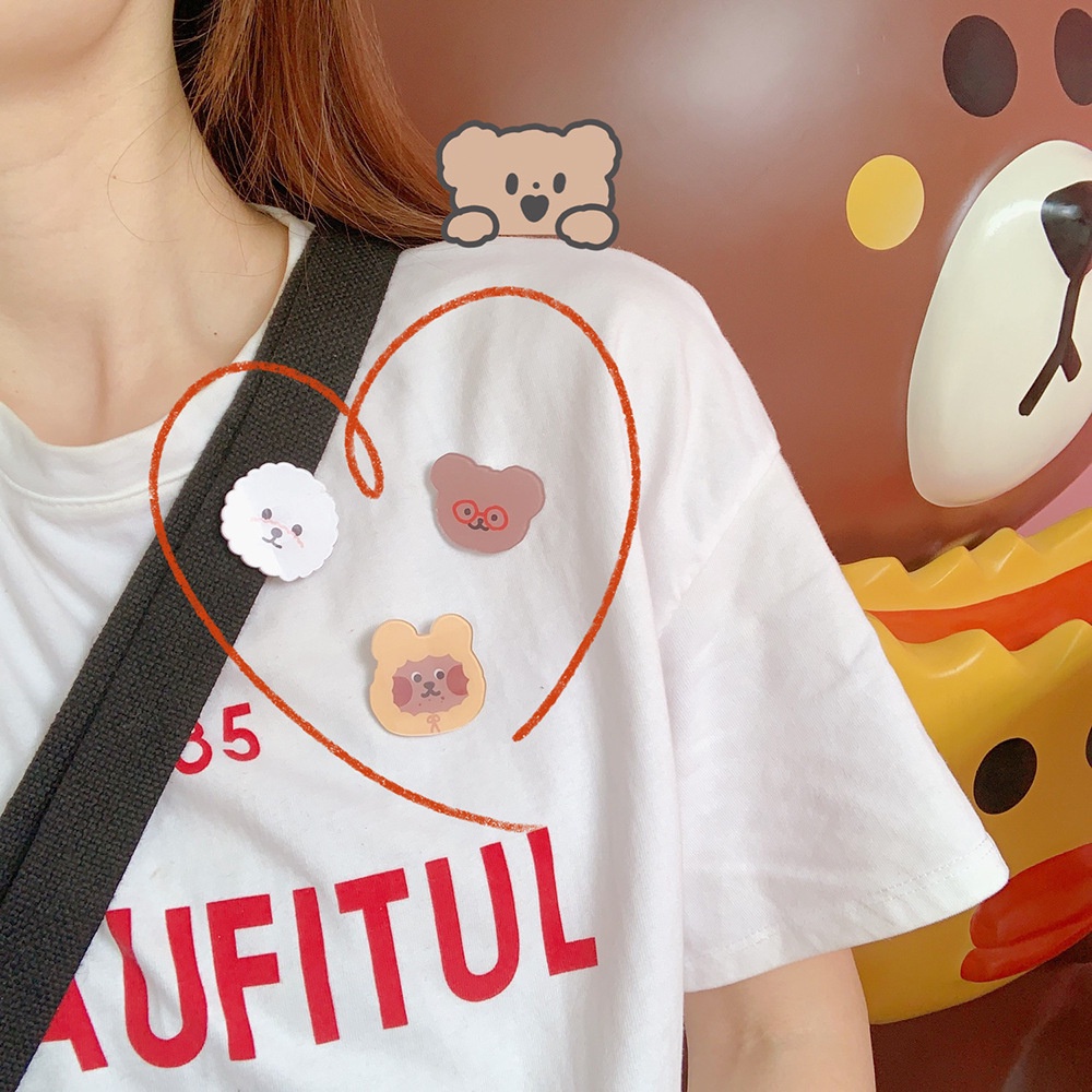 Japanese Style Acrylic Creative Cartoon Rabbit Dog Bear Shaped Clothes Bag Pendant