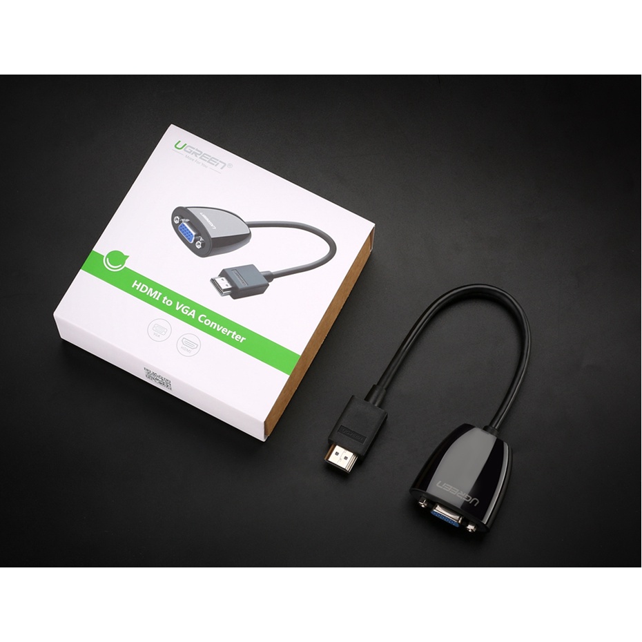 【Stok Produk di Indonesia】Ugreen Kabel Adapter Converter HDMI to VGA(40253)