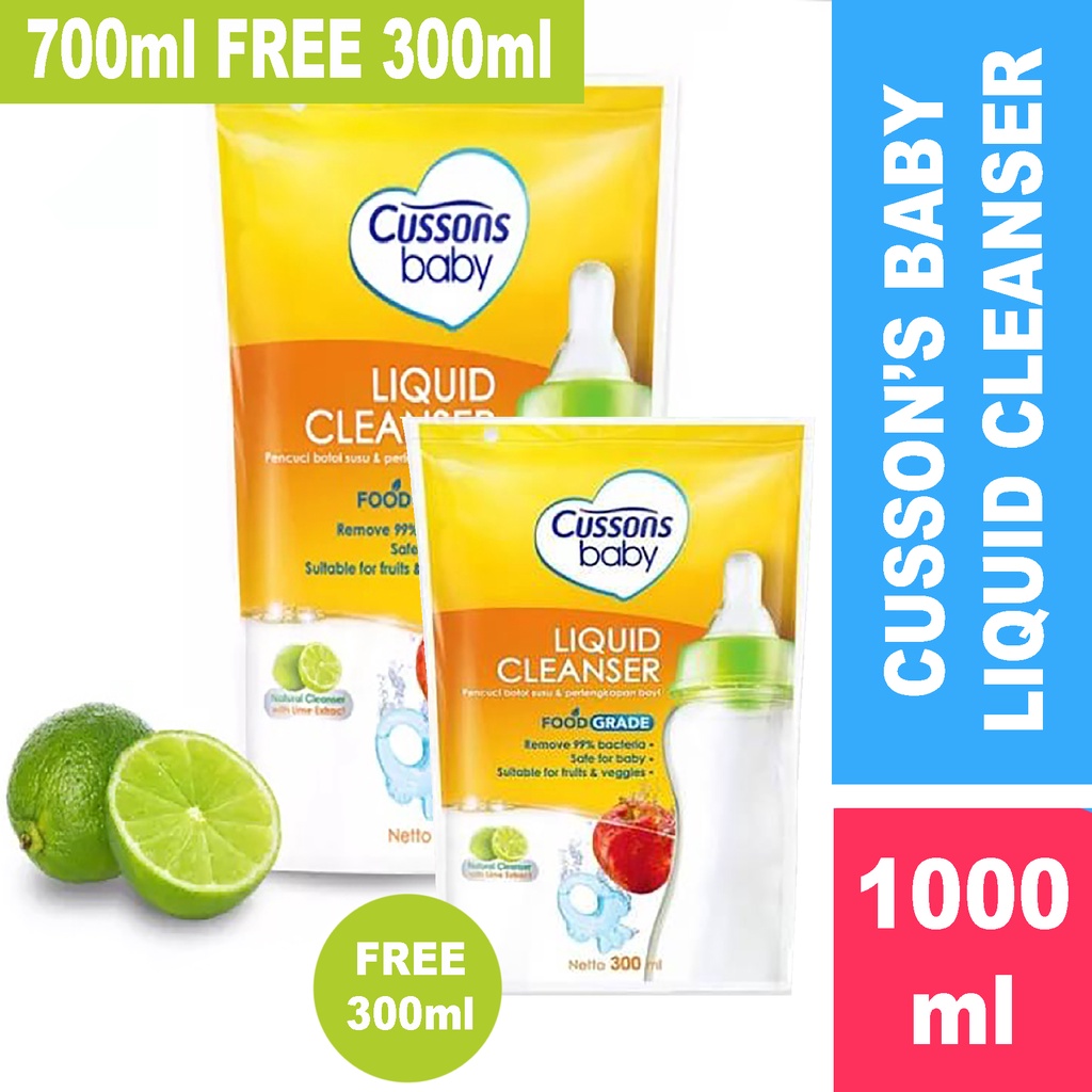 Bisa COD Beli 1 Gratis 1- Cussons Baby Liquid Cleanser - Cussons Cairan Pembersih Botol Bayi 700ml FREE 300ml