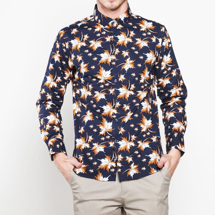 VM Kemeja Batik Panjang Slimfit Baju Batik Pria Modern Slim Casual