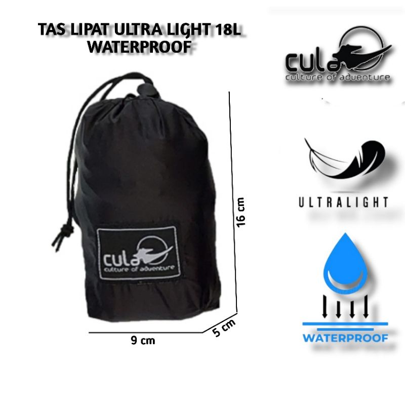 Tas Punggung Lipat Outdoor Waterproof / Daypack Waterproof 18L CULA