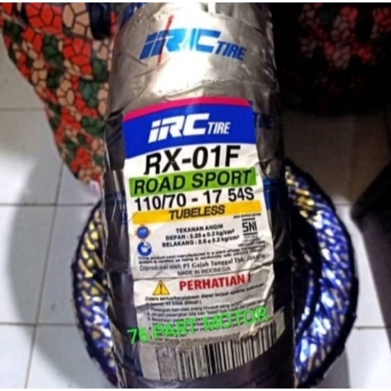 BAN TUBELESS IRX 110/70 . 17 FREE PENTIL