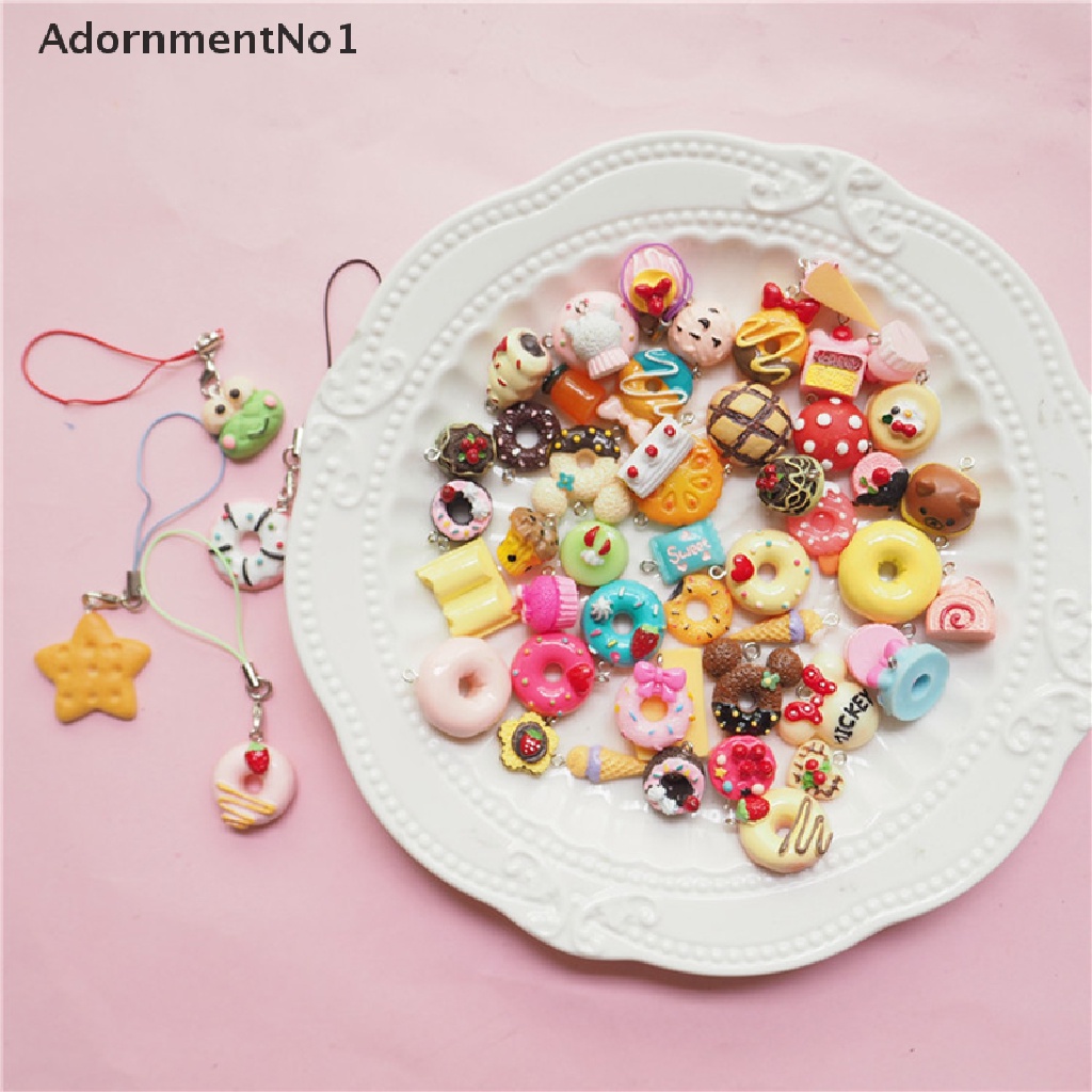 (AdornmentNo1) 30pcs / Set Liontin Bentuk Kue / Es Krim Mini Untuk Dekorasi Kalung Charms