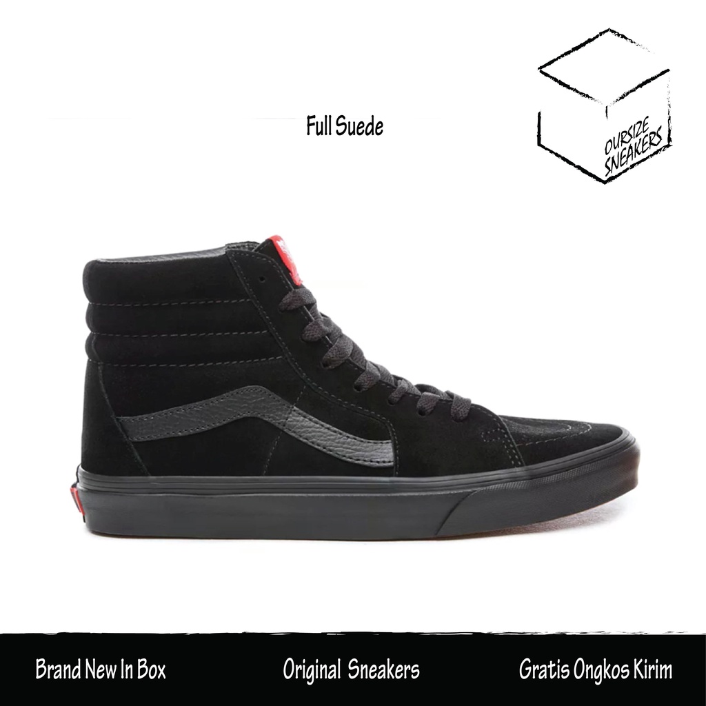 Jual VANS SK8 Hi Classic Core Full Black / Triple Black Original (Suede ...