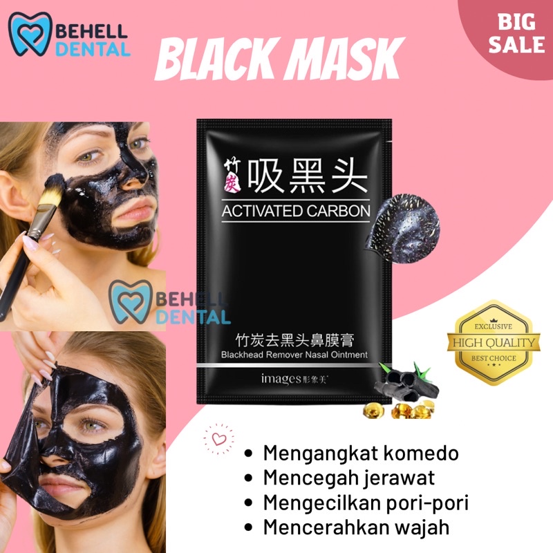 BLACK PEEL OFF MASK MENGHILANGKAN KOMEDO SACHET // MASKER HITAM PENGHILANG Pembersih KOMEDO AMPUH BIO // Charcoal Anti Blackhead Black Head Remover Cair