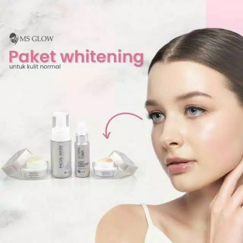 Ms Glow Paket Whitening Perawatan Wajah Kusam Dan Berminyak Perawatan Alami Untuk Wajah Kusam Cepat-1
