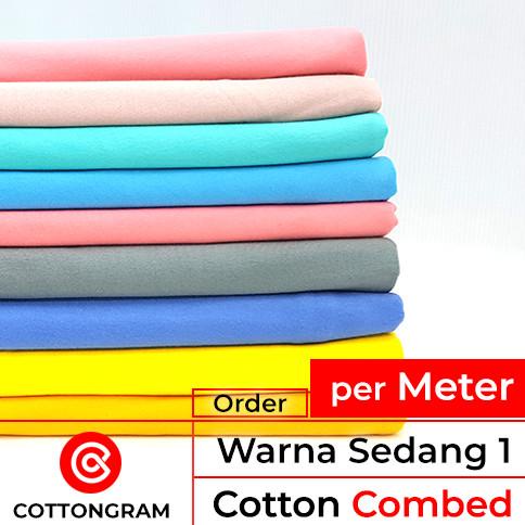 [[COD]] Kain kaos bahan kaos katun cotton combed 24s & 30s wrn sedang / meter TERBARU Kode 789