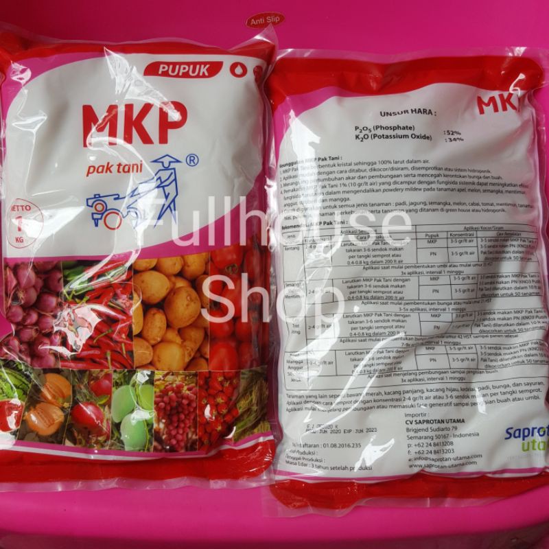 Pupuk MKP Pak Tani 1KG Mono Kalium Phospat Original Kemasan Pabrik