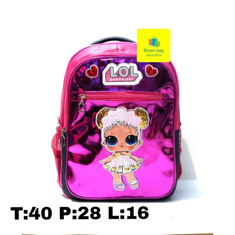 Tas Lol impor anak perempuan ungu SD