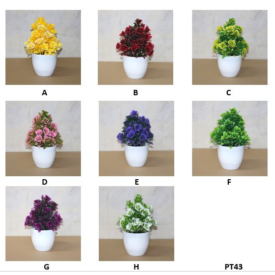FYGALERYSURABAYA  PT43 Pot Tanaman Hias Bunga Hias Plastik Ornamen Pot Bongsai Artificial Flower Decoration