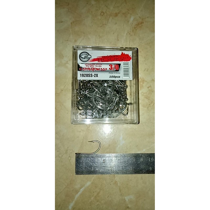 Seahawk Hook Mata Pancing/Kail Size 3/0 Model 1920SS-2X Isi 100pcs O Shaughnessy Super Stainless