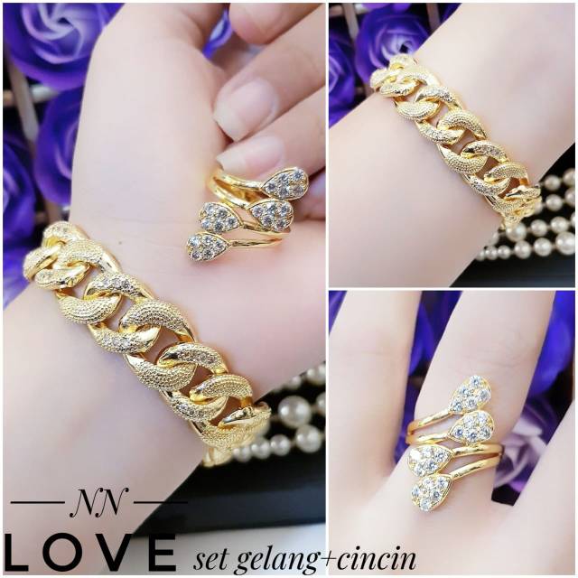 Xuping set perhiasan lapis emas 24k 1915i