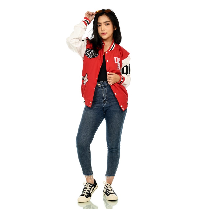 Jaket Varsity Baseball Full Bordir A218